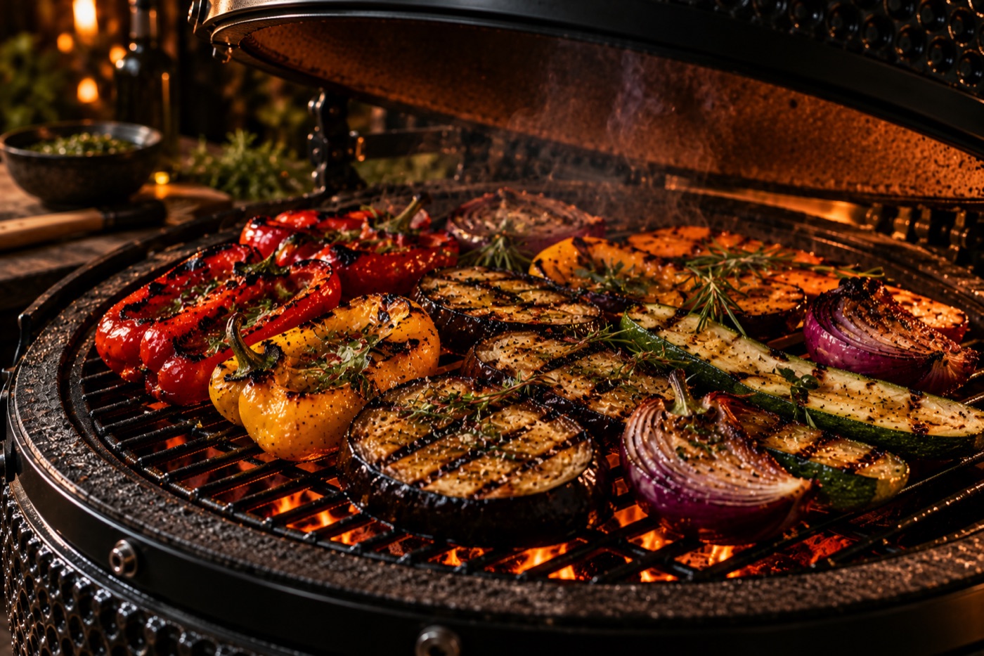 Verduras asadas al humo